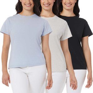 NWT 32 Degrees Womens Short Sleeve Crew Neck T-Shirts 3-Pack Size XL $60 2B024